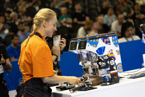 Dominika competing in the 2024 Polish Barista Championships